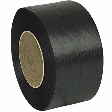 PAC STRAPPING PRODUCTS 9900'' x 1/2'' Black Polypropylene Strapping Coil with 8'' x 8'' Core 442SPP9900B